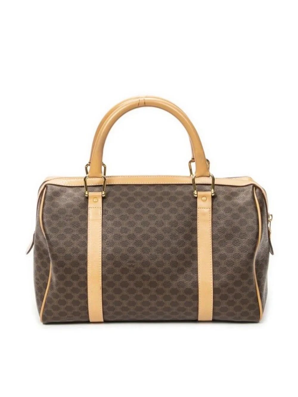 Celine Small Boston Brown Macadam Canvas Shoulder Bag - Picture 5 of 10